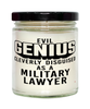 Funny Military Lawyer Candle Evil Genius Cleverly Disguised As A Military Lawyer 9oz Vanilla Scented Candles Soy Wax