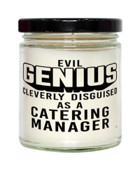 Funny Catering Manager Candle Evil Genius Cleverly Disguised As A Catering Manager 9oz Vanilla Scented Candles Soy Wax