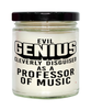 Funny Professor of Music Candle Evil Genius Cleverly Disguised As A Professor of Music 9oz Vanilla Scented Candles Soy Wax