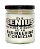 Funny Engineering Technician Candle Evil Genius Cleverly Disguised As An Engineering Technician 9oz Vanilla Scented Candles Soy Wax