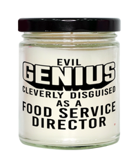 Funny Food Service Director Candle Evil Genius Cleverly Disguised As A Food Service Director 9oz Vanilla Scented Candles Soy Wax