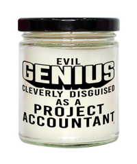 Funny Project Accountant Candle Evil Genius Cleverly Disguised As A Project Accountant 9oz Vanilla Scented Candles Soy Wax