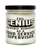 Funny Food Service Supervisor Candle Evil Genius Cleverly Disguised As A Food Service Supervisor 9oz Vanilla Scented Candles Soy Wax