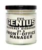 Funny Front-Office Manager Candle Evil Genius Cleverly Disguised As A Front-Office Manager 9oz Vanilla Scented Candles Soy Wax