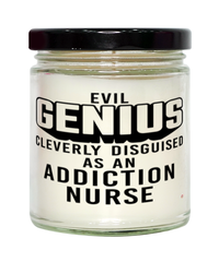 Funny Addiction Nurse Candle Evil Genius Cleverly Disguised As An Addiction Nurse 9oz Vanilla Scented Candles Soy Wax