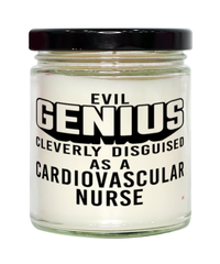 Funny Cardiovascular Nurse Candle Evil Genius Cleverly Disguised As A Cardiovascular Nurse 9oz Vanilla Scented Candles Soy Wax