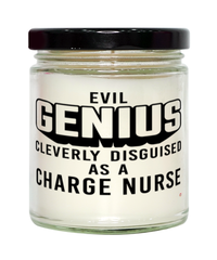 Funny Charge Nurse Candle Evil Genius Cleverly Disguised As A Charge Nurse 9oz Vanilla Scented Candles Soy Wax