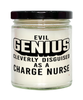 Funny Charge Nurse Candle Evil Genius Cleverly Disguised As A Charge Nurse 9oz Vanilla Scented Candles Soy Wax