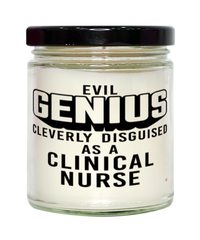 Funny Clinical Nurse Candle Evil Genius Cleverly Disguised As A Clinical Nurse 9oz Vanilla Scented Candles Soy Wax