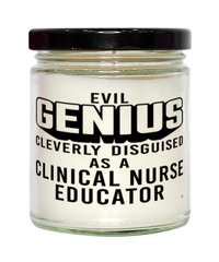 Funny Clinical Nurse Educator Candle Evil Genius Cleverly Disguised As A Clinical Nurse Educator 9oz Vanilla Scented Candles Soy Wax