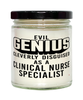 Funny Clinical Nurse Specialist CNS Candle Evil Genius Cleverly Disguised As A Clinical Nurse Specialist CNS 9oz Vanilla Scented Candles Soy Wax