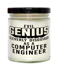 Funny Computer Engineer Candle Evil Genius Cleverly Disguised As A Computer Engineer 9oz Vanilla Scented Candles Soy Wax