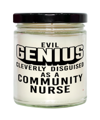Funny Community Nurse Candle Evil Genius Cleverly Disguised As A Community Nurse 9oz Vanilla Scented Candles Soy Wax