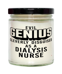 Funny Dialysis Nurse Candle Evil Genius Cleverly Disguised As A Dialysis Nurse 9oz Vanilla Scented Candles Soy Wax