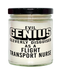 Funny Flight Transport Nurse Candle Evil Genius Cleverly Disguised As A Flight Transport Nurse 9oz Vanilla Scented Candles Soy Wax