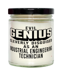 Funny Industrial Engineering Technician Candle Evil Genius Cleverly Disguised As An Industrial Engineering Technician 9oz Vanilla Scented Candles Soy Wax