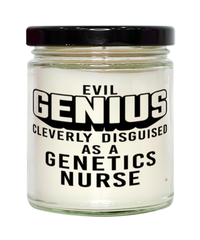 Funny Genetics Nurse Candle Evil Genius Cleverly Disguised As A Genetics Nurse 9oz Vanilla Scented Candles Soy Wax