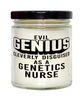 Funny Genetics Nurse Candle Evil Genius Cleverly Disguised As A Genetics Nurse 9oz Vanilla Scented Candles Soy Wax