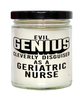 Funny Geriatric Nurse Candle Evil Genius Cleverly Disguised As A Geriatric Nurse 9oz Vanilla Scented Candles Soy Wax