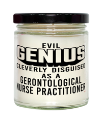 Funny Gerontological Nurse Practitioner Candle Evil Genius Cleverly Disguised As A Gerontological Nurse Practitioner 9oz Vanilla Scented Candles Soy Wax