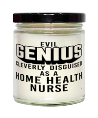 Funny Home Health Nurse Candle Evil Genius Cleverly Disguised As A Home Health Nurse 9oz Vanilla Scented Candles Soy Wax