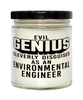 Funny Environmental Engineer Candle Evil Genius Cleverly Disguised As An Environmental Engineer 9oz Vanilla Scented Candles Soy Wax