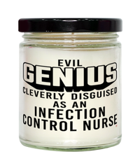 Funny Infection Control Nurse Candle Evil Genius Cleverly Disguised As An Infection Control Nurse 9oz Vanilla Scented Candles Soy Wax