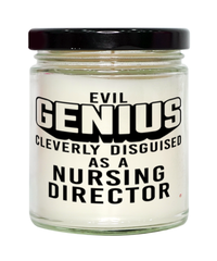 Funny Nursing Director Candle Evil Genius Cleverly Disguised As A Nursing Director 9oz Vanilla Scented Candles Soy Wax