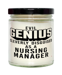 Funny Nursing Manager Candle Evil Genius Cleverly Disguised As A Nursing Manager 9oz Vanilla Scented Candles Soy Wax