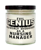 Funny Nursing Manager Candle Evil Genius Cleverly Disguised As A Nursing Manager 9oz Vanilla Scented Candles Soy Wax