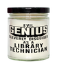 Funny Library Technician Candle Evil Genius Cleverly Disguised As A Library Technician 9oz Vanilla Scented Candles Soy Wax