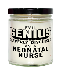 Funny Neonatal Nurse Candle Evil Genius Cleverly Disguised As A Neonatal Nurse 9oz Vanilla Scented Candles Soy Wax