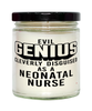 Funny Neonatal Nurse Candle Evil Genius Cleverly Disguised As A Neonatal Nurse 9oz Vanilla Scented Candles Soy Wax