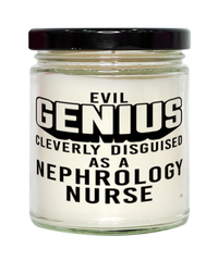 Funny Nephrology Nurse Candle Evil Genius Cleverly Disguised As A Nephrology Nurse 9oz Vanilla Scented Candles Soy Wax