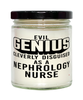 Funny Nephrology Nurse Candle Evil Genius Cleverly Disguised As A Nephrology Nurse 9oz Vanilla Scented Candles Soy Wax