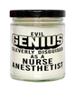 Funny Nurse Anesthetist Candle Evil Genius Cleverly Disguised As A Nurse Anesthetist 9oz Vanilla Scented Candles Soy Wax