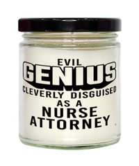 Funny Nurse Attorney Candle Evil Genius Cleverly Disguised As A Nurse Attorney 9oz Vanilla Scented Candles Soy Wax