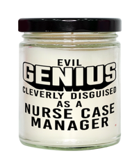 Funny Nurse Case Manager Candle Evil Genius Cleverly Disguised As A Nurse Case Manager 9oz Vanilla Scented Candles Soy Wax
