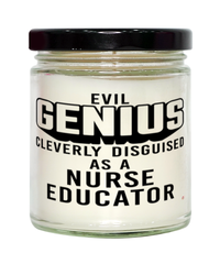 Funny Nurse Educator Candle Evil Genius Cleverly Disguised As A Nurse Educator 9oz Vanilla Scented Candles Soy Wax