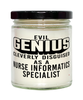 Funny Nurse Informatics Specialist Candle Evil Genius Cleverly Disguised As A Nurse Informatics Specialist 9oz Vanilla Scented Candles Soy Wax