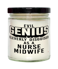 Funny Nurse Midwife Candle Evil Genius Cleverly Disguised As A Nurse Midwife 9oz Vanilla Scented Candles Soy Wax