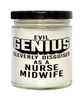 Funny Nurse Midwife Candle Evil Genius Cleverly Disguised As A Nurse Midwife 9oz Vanilla Scented Candles Soy Wax