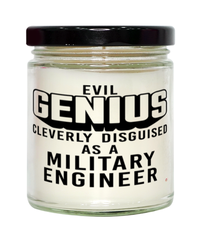 Funny Military Engineer Candle Evil Genius Cleverly Disguised As A Military Engineer 9oz Vanilla Scented Candles Soy Wax