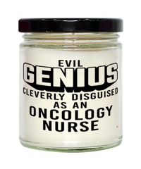 Funny Oncology Nurse Candle Evil Genius Cleverly Disguised As An Oncology Nurse 9oz Vanilla Scented Candles Soy Wax
