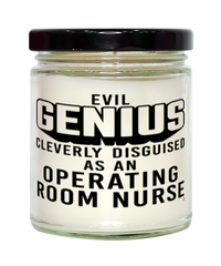 Funny OR Nurse Candle Evil Genius Cleverly Disguised As An Operating Room Nurse 9oz Vanilla Scented Candles Soy Wax