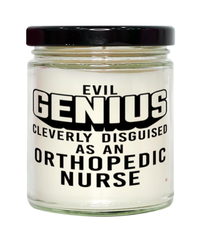 Funny Orthopedic Nurse Candle Evil Genius Cleverly Disguised As An Orthopedic Nurse 9oz Vanilla Scented Candles Soy Wax