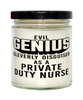 Funny Private Duty Nurse Candle Evil Genius Cleverly Disguised As A Private Duty Nurse 9oz Vanilla Scented Candles Soy Wax