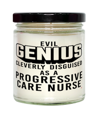 Funny Progressive Care Nurse Candle Evil Genius Cleverly Disguised As A Progressive Care Nurse 9oz Vanilla Scented Candles Soy Wax