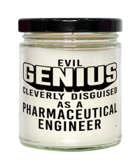 Funny Pharmaceutical Engineer Candle Evil Genius Cleverly Disguised As A Pharmaceutical Engineer 9oz Vanilla Scented Candles Soy Wax