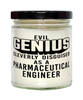Funny Pharmaceutical Engineer Candle Evil Genius Cleverly Disguised As A Pharmaceutical Engineer 9oz Vanilla Scented Candles Soy Wax